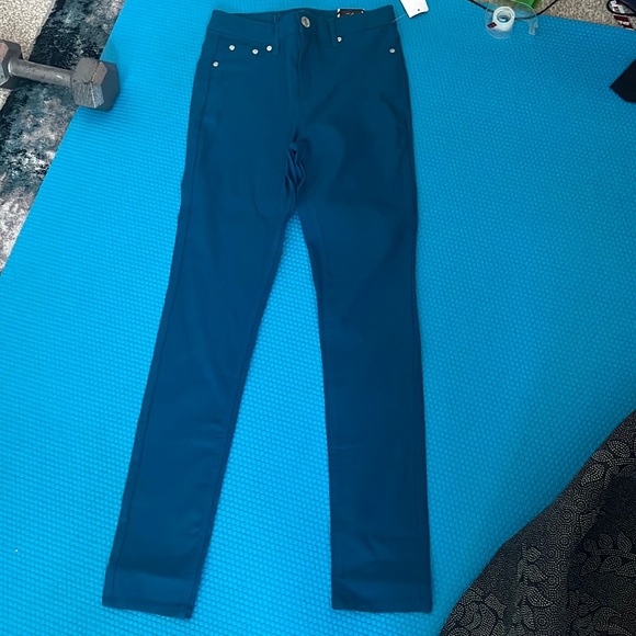 Rue 21 stretch pants size 7/8 teal - Picture 1 of 6